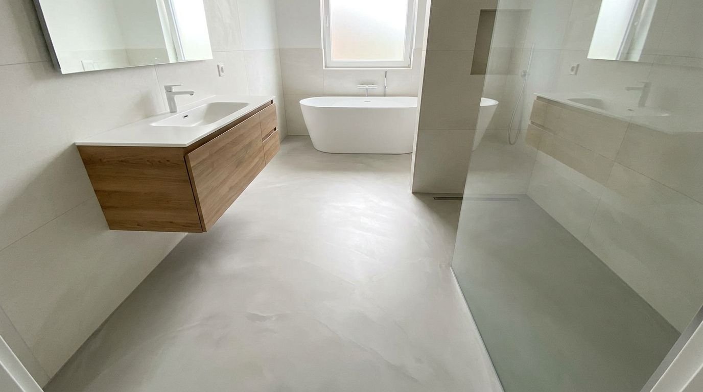 sol de salle de bain en resine